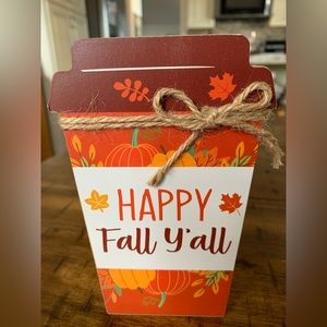 Wooden “Happy Fall Y’all“ Decoration